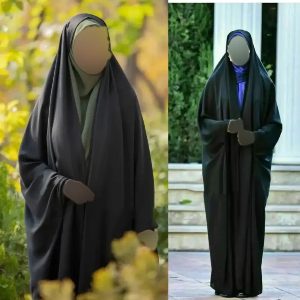 چادر خبرنگاری کارمندی کرپ حریر الاسود رنگ مشکی