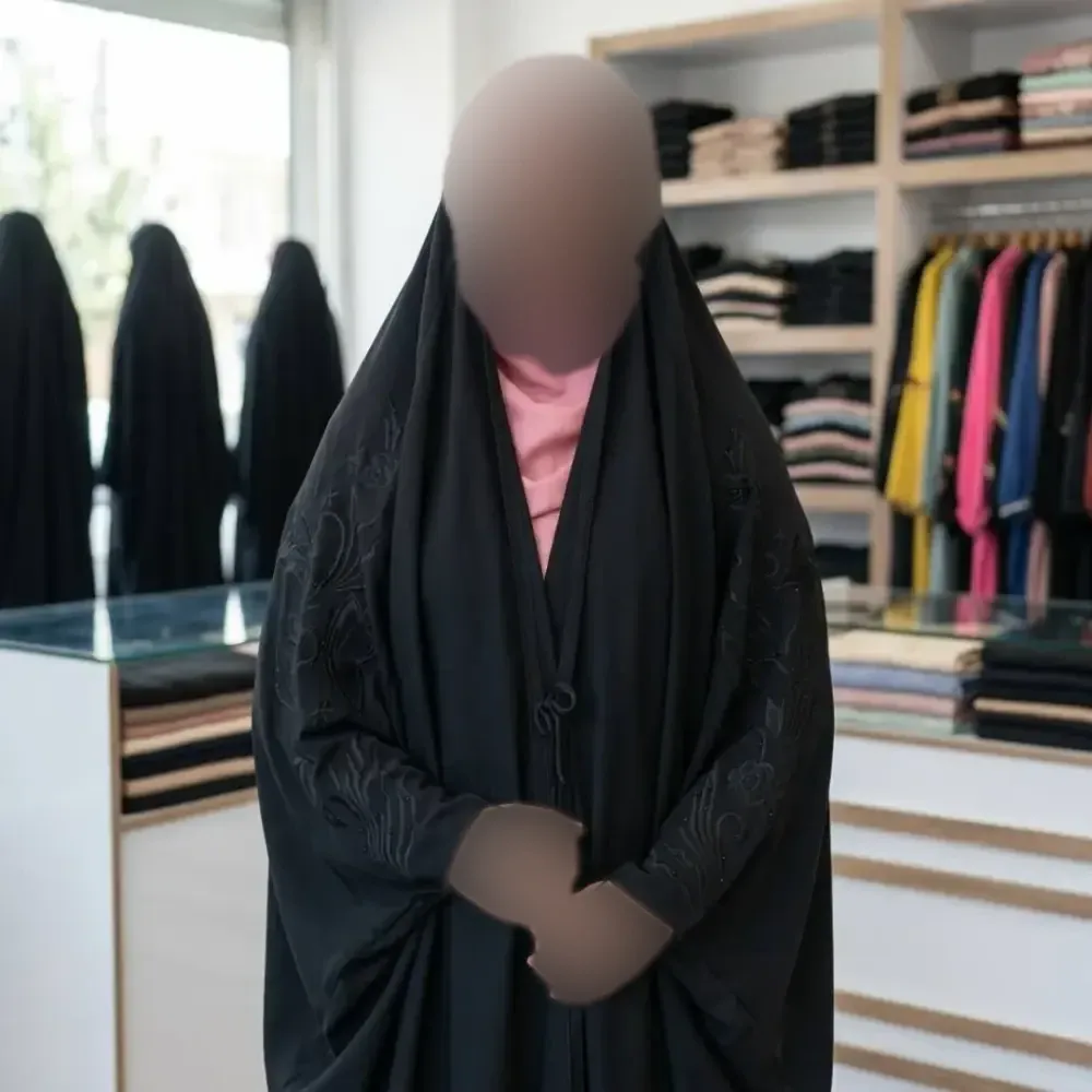 چادر جده گلدوزی پروانه کن کن ندا مروارید رنگ مشکی