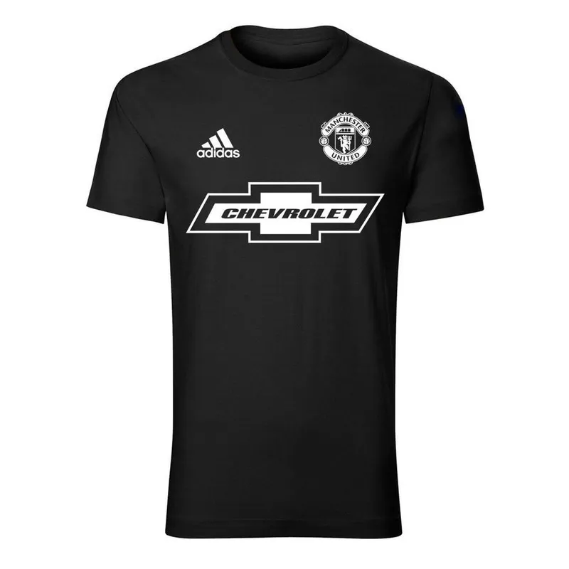 تی شرت ورزشی مردانه مدل منچستر یونایتد رنگ مشکی جنس نخ یقه گرد آستین کوتاه