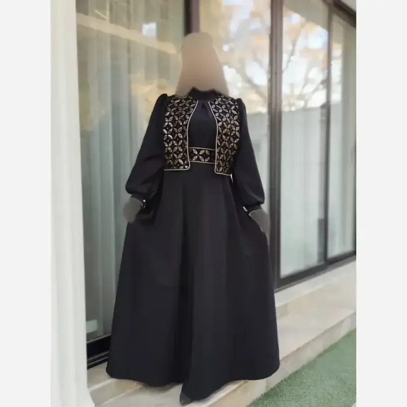 سه تیکه پیراهن و جلیقه و کمربند زرین کرپ مازراتی مشکی