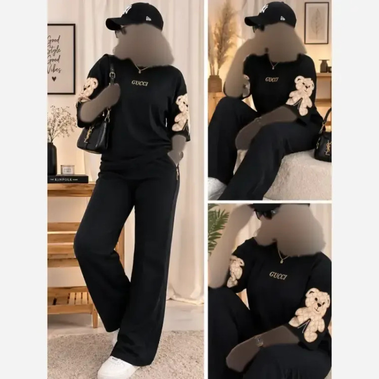 ست زنانه نخ پنبه طرح پلنگی گرم بالا فری سایز 38 تا 46