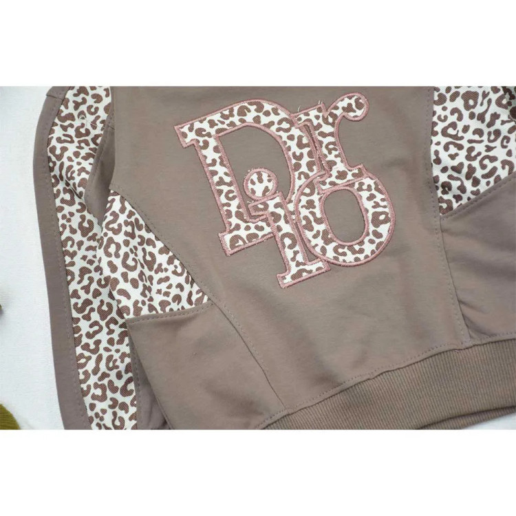 ست دخترانه بلوز پنبه دورس و شلوار کتان طرح دار دیور
