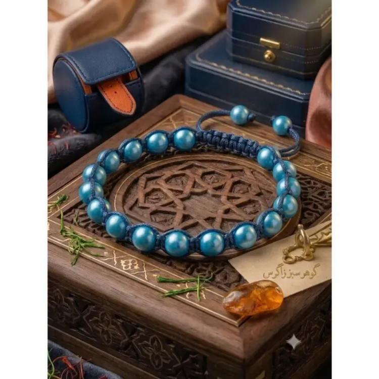 دستبند مهره ای بافتنی رنگی مناسب کودک تا بزرگسال سایز فری